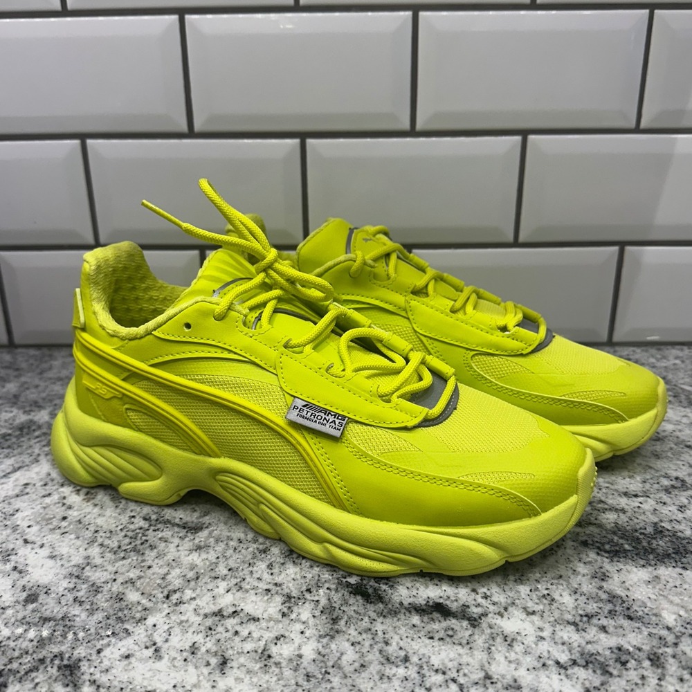 Puma Womens 7.5 Mercedes-AMG Petronas F1 RS-Connect Yellow Sneakers 306842-01